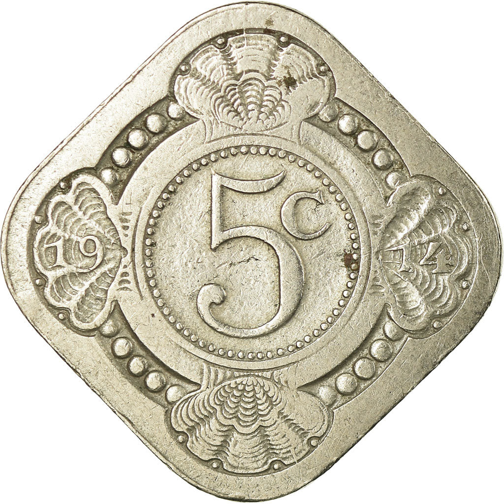 Munten, Nederland, Wilhelmina I, 5 Cents, 1914, ZF, Copper-nickel, KM:153