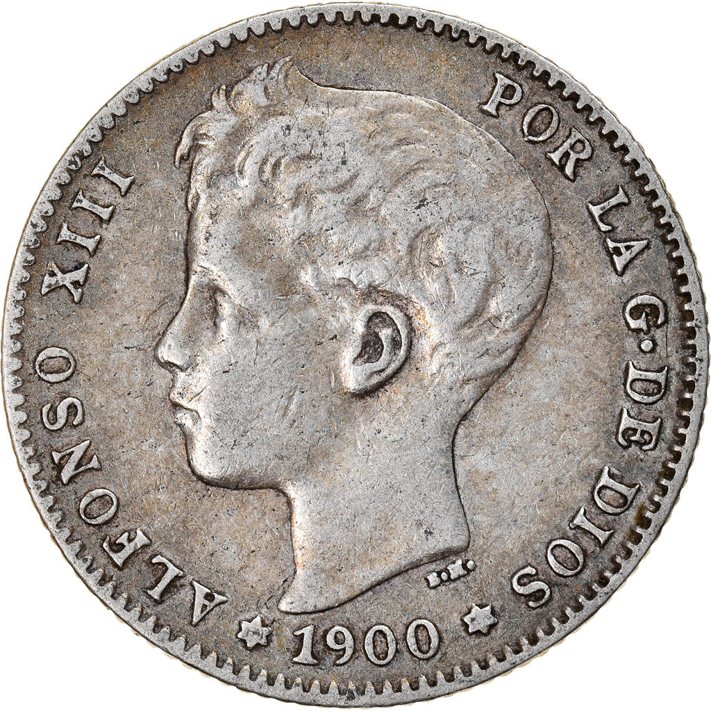 Coin, Spain, Alfonso XIII, Peseta, 1900, VF(20-25), Silver, KM:706