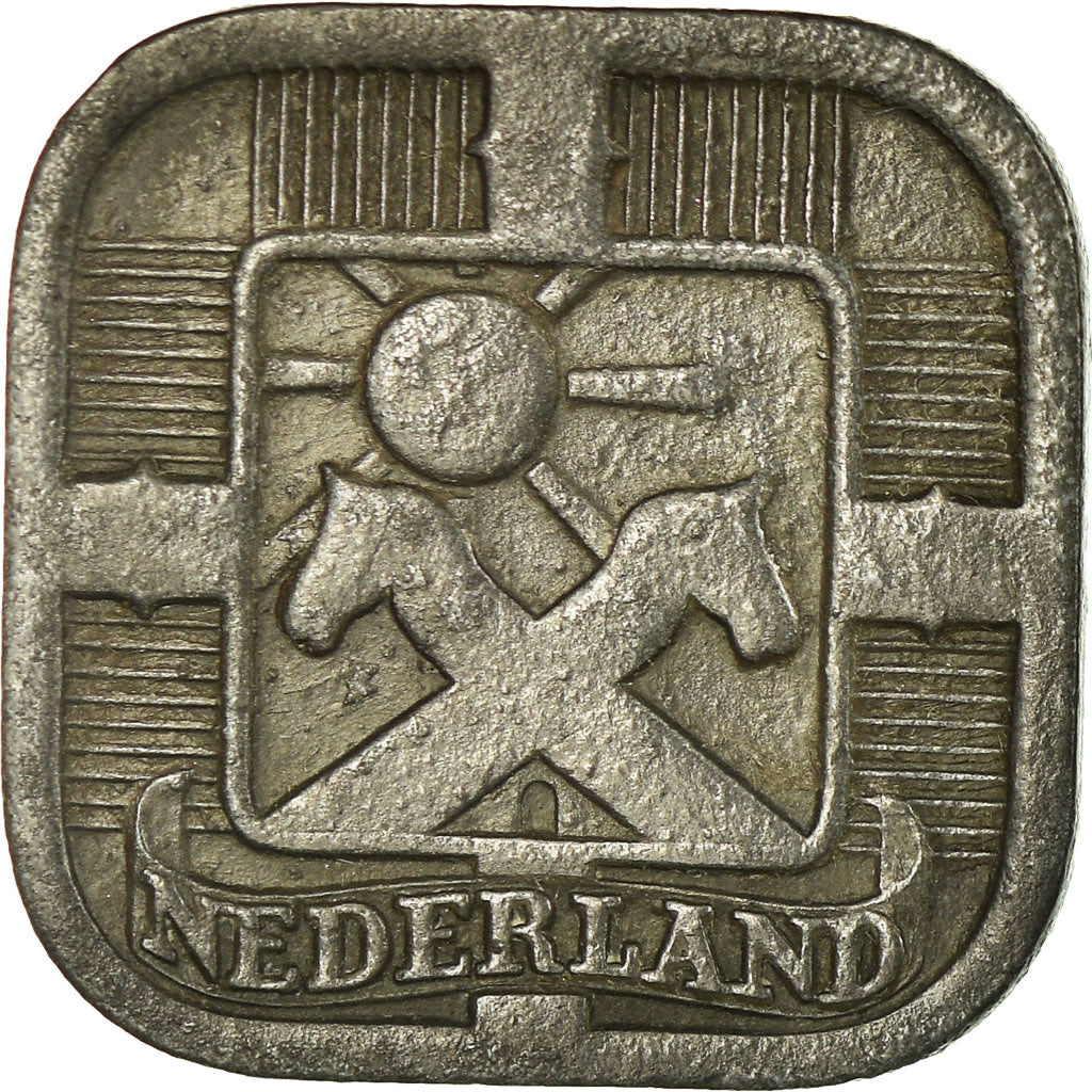 Coin, Netherlands, Wilhelmina I, 5 Cents, 1943, EF(40-45), Zinc, KM:172