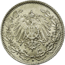 Coin, GERMANY - EMPIRE, 1/2 Mark, 1906, Munich, AU(55-58), Silver, KM:17