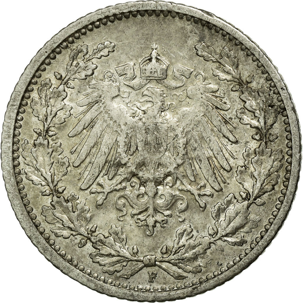 Moneta, GERMANIA - IMPERO, 1/2 Mark, 1912, Stuttgart, BB, Argento, KM:17