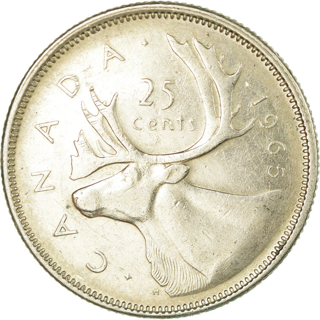 Coin, Canada, Elizabeth II, 25 Cents, 1965, Royal Canadian Mint, Ottawa