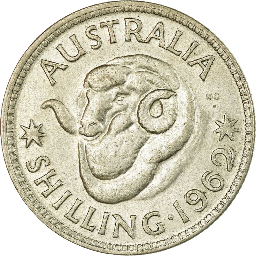 Coin, Australia, Elizabeth II, Shilling, 1962, Melbourne, EF(40-45), Silver