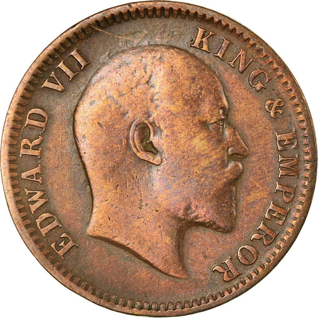 Moneta, INDIA - BRITANNICA, Edward VII, 1/4 Anna, 1910, Calcutta, MB+, Bronzo