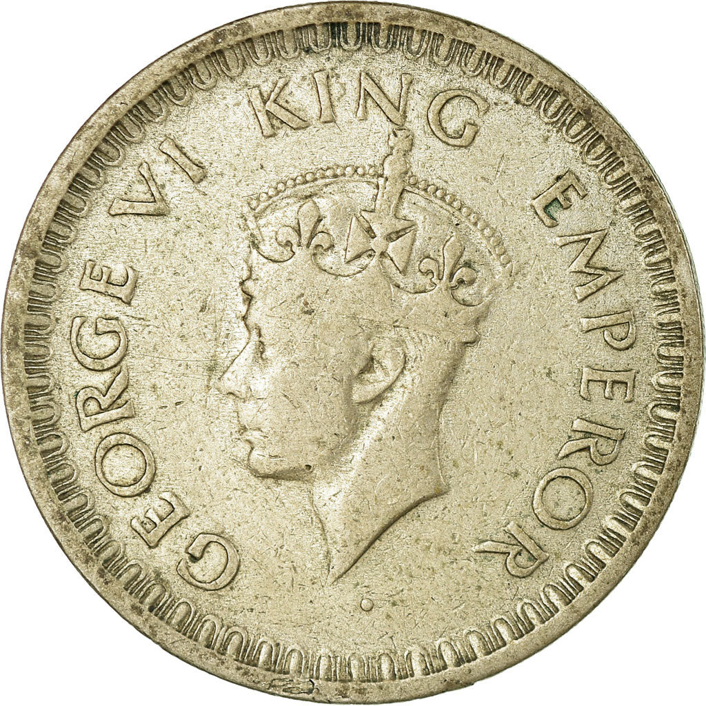 Coin, INDIA-BRITISH, George VI, 1/2 Rupee, 1943, VF(30-35), Silver, KM:552
