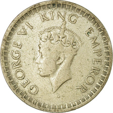 Coin, INDIA-BRITISH, George VI, 1/2 Rupee, 1943, VF(30-35), Silver, KM:552