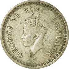 Coin, INDIA-BRITISH, George VI, 1/2 Rupee, 1943, VF(20-25), Silver, KM:552