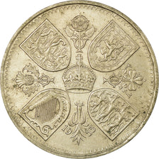 Coin, Great Britain, Elizabeth II, Crown, 1953, AU(50-53), Copper-nickel, KM:894