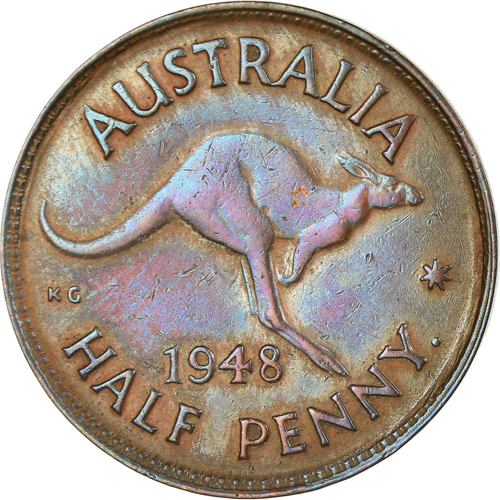 Coin, Australia, George VI, 1/2 Penny, 1948, EF(40-45), Bronze, KM:41