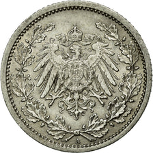 Coin, GERMANY - EMPIRE, 1/2 Mark, 1908, Berlin, AU(55-58), Silver, KM:17