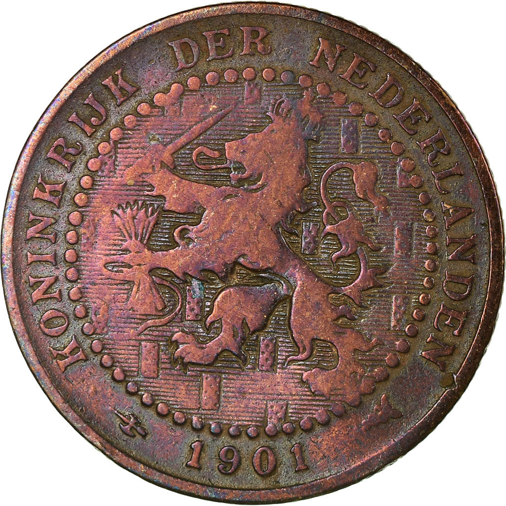 Moeda, Países Baixos, Wilhelmina I, Cent, 1901, F(12-15), Bronze, KM:130