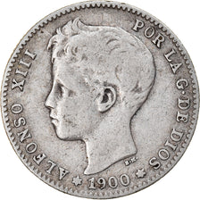 Coin, Spain, Alfonso XIII, Peseta, 1900, VF(20-25), Silver, KM:706