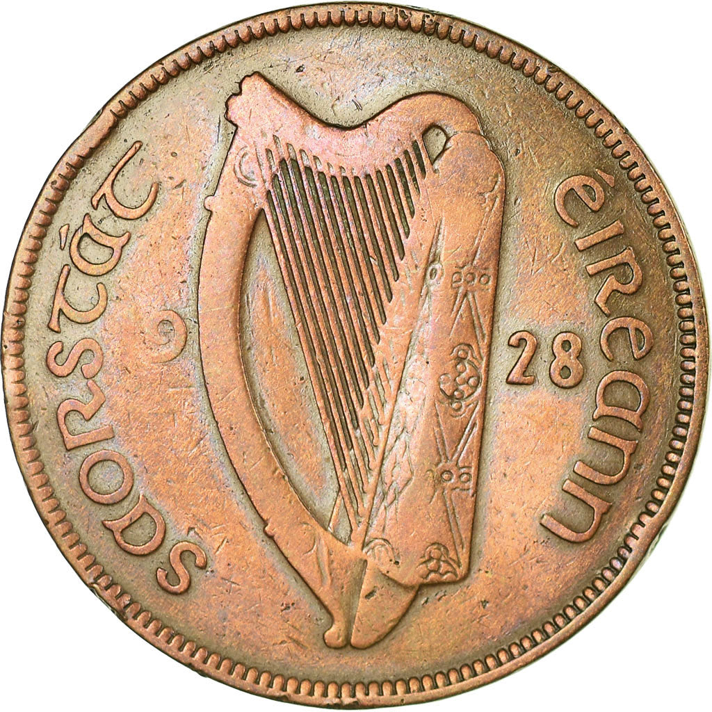 Coin, IRELAND REPUBLIC, Penny, 1928, VF(20-25), Bronze, KM:3