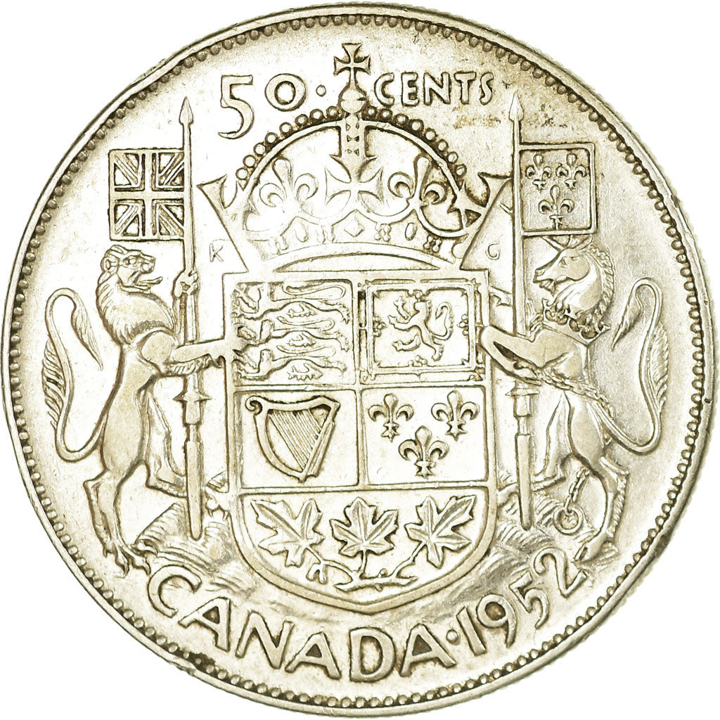 Monnaie, Canada, George VI, 50 Cents, 1952, Royal Canadian Mint, Ottawa, TB+