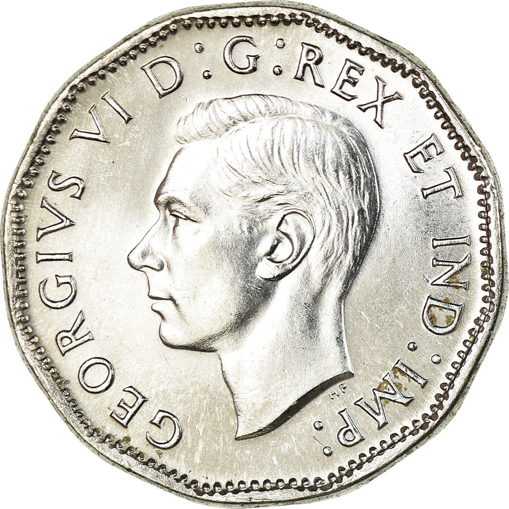 Coin, Canada, George VI, 5 Cents, 1945, Royal Canadian Mint, Ottawa, AU(55-58)