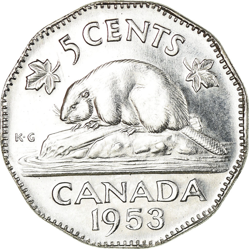 Monnaie, Canada, Elizabeth II, 5 Cents, 1953, Royal Canadian Mint, Ottawa, SUP