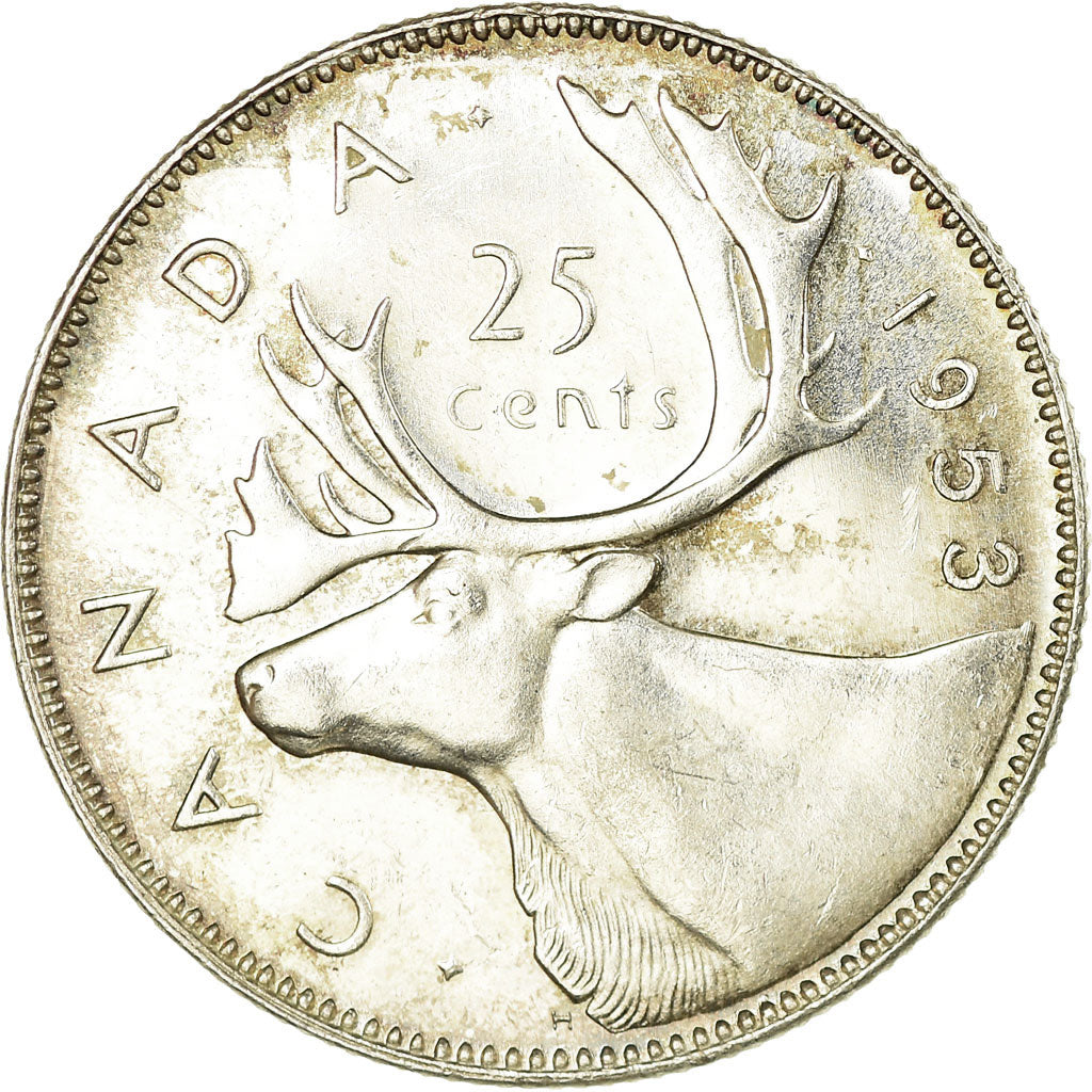 Moneta, Canada, Elizabeth II, 25 Cents, 1953, Royal Canadian Mint, Ottawa, BB