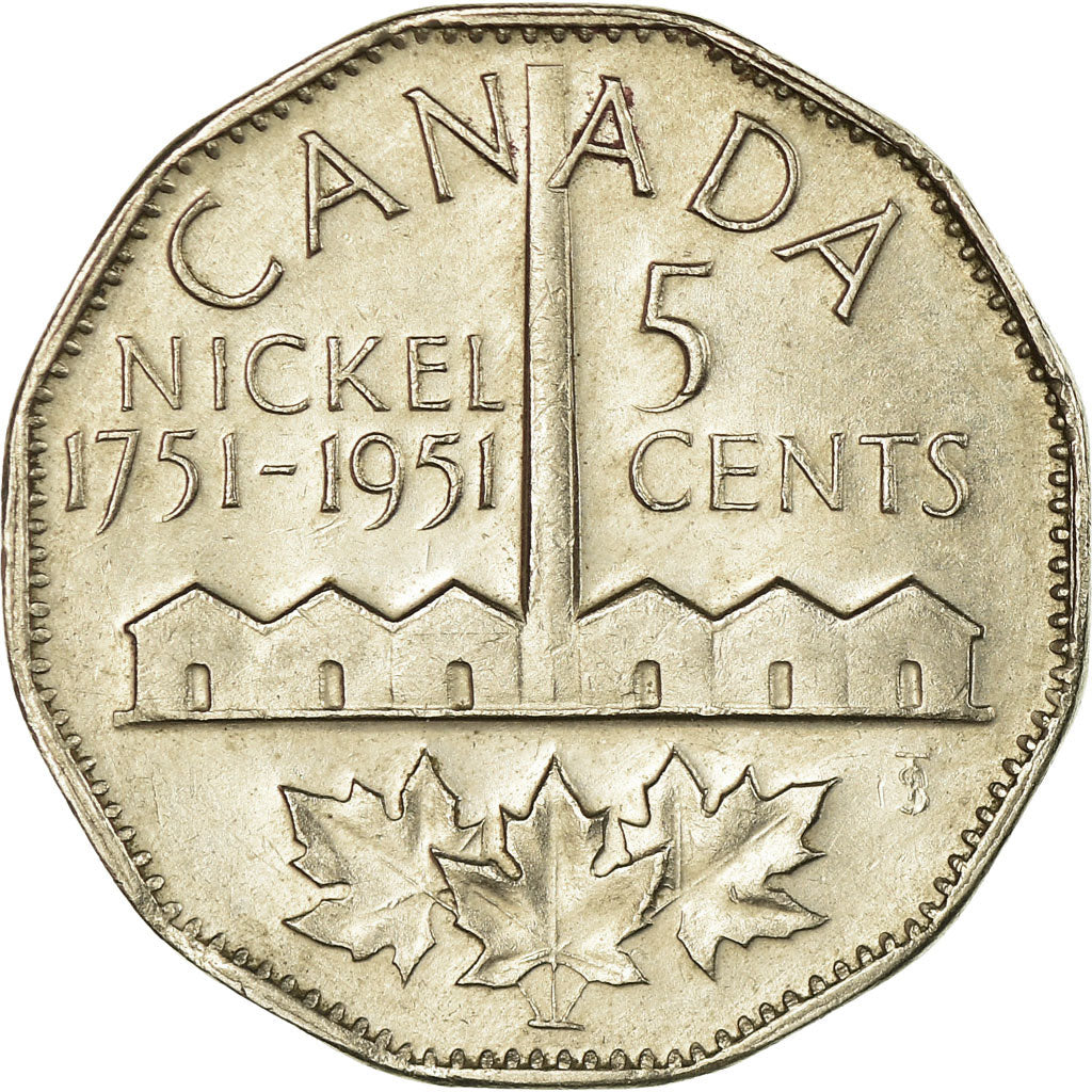 Coin, Canada, George VI, 5 Cents, 1951, Royal Canadian Mint, Ottawa, EF(40-45)