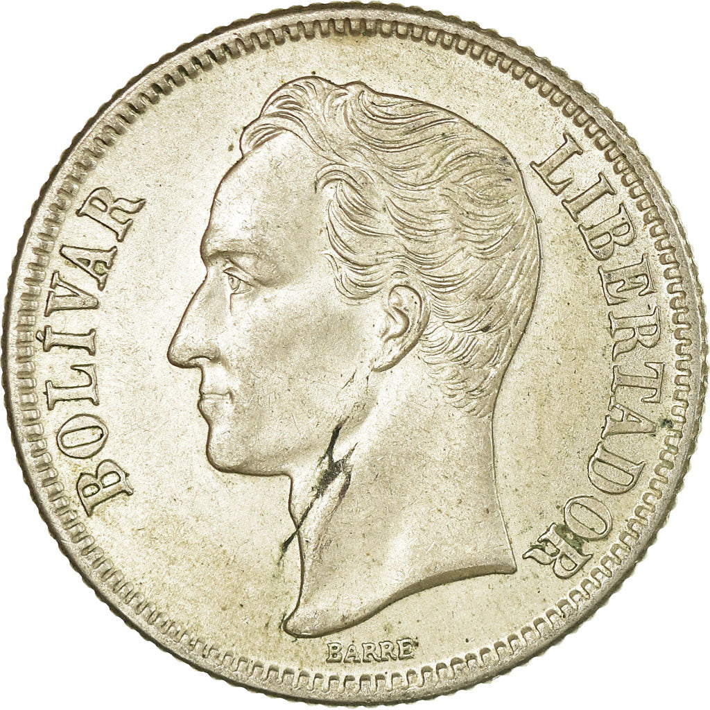Coin, Venezuela, Gram 5, Bolivar, 1945, Philadelphia, EF(40-45), Silver, KM:22a