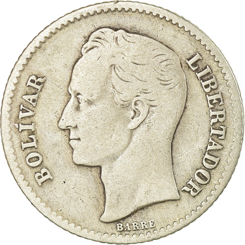 Coin, Venezuela, Gram 5, Bolivar, 1935, VF(20-25), Silver, KM:22