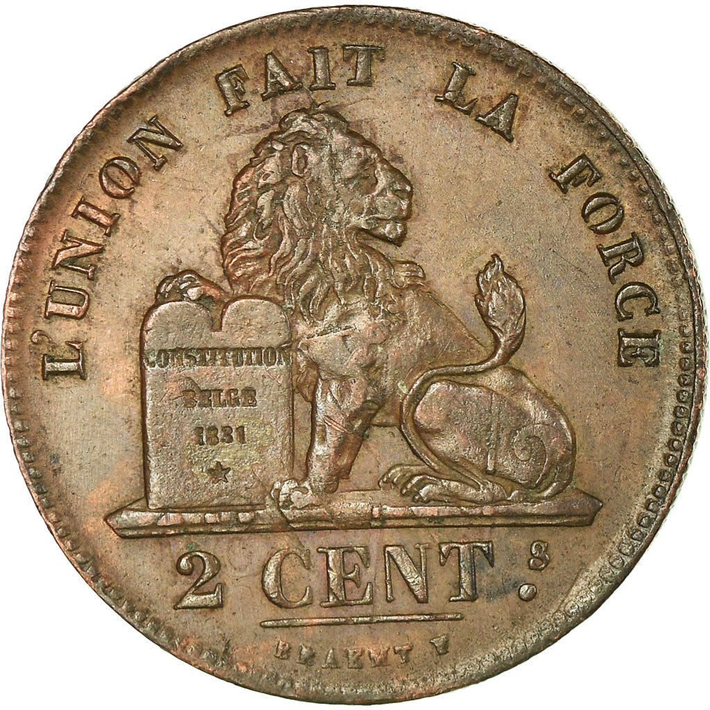 Coin, Belgium, Leopold I, 2 Centimes, 1835, EF(40-45), Copper, KM:4.1
