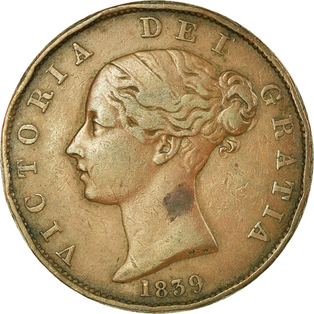 Coin, Isle of Man, 1/2 Penny, 1839, VF(30-35), Copper, KM:13