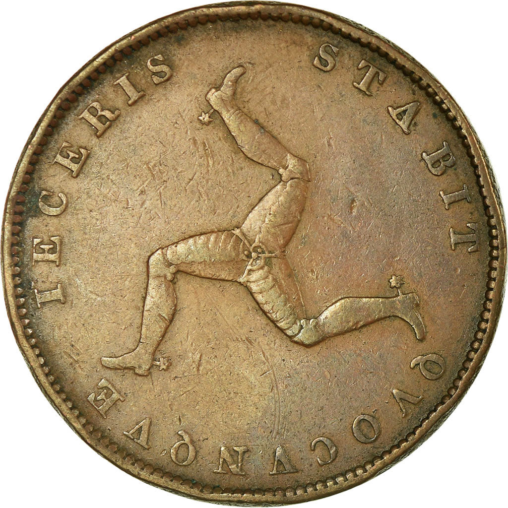 Coin, Isle of Man, 1/2 Penny, 1839, VF(30-35), Copper, KM:13