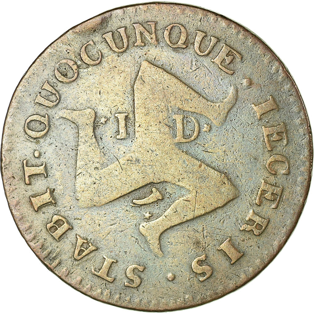Coin, Isle of Man, Penny, 1733, Pobjoy Mint, F(12-15), Bronze, KM:5a