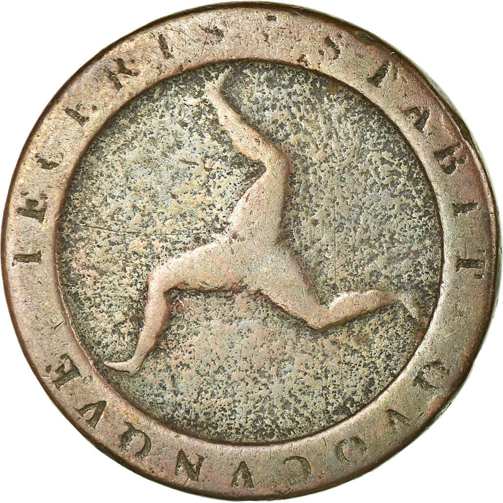 Coin, Isle of Man, 1/2 Penny, 1798, VF(20-25), Copper, KM:10