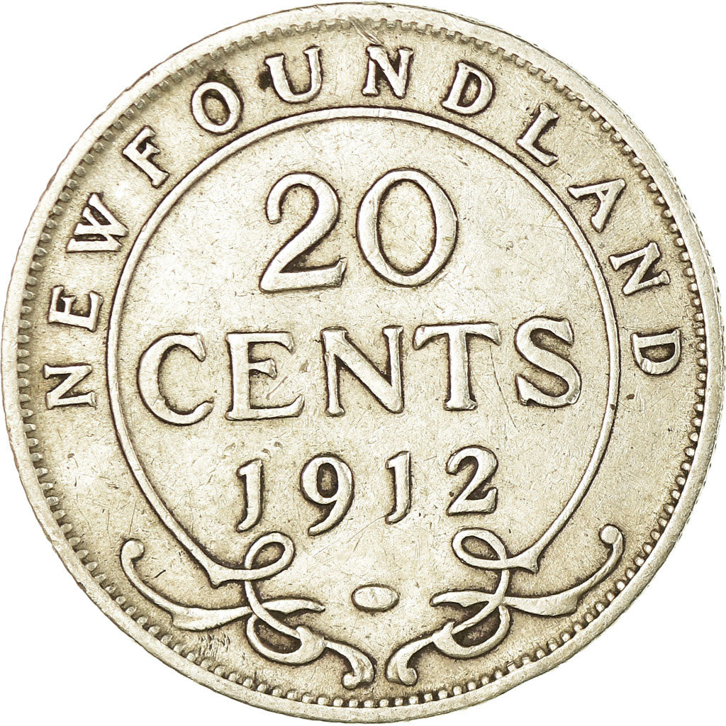 Coin, NEWFOUNDLAND, 20 Cents, 1912, Royal Canadian Mint, Ottawa, EF(40-45)