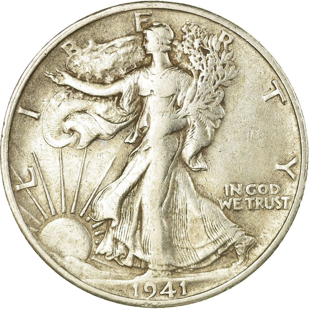 Coin, United States, Walking Liberty Half Dollar, Half Dollar, 1941, U.S. Mint