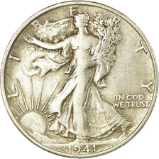 Coin, United States, Walking Liberty Half Dollar, Half Dollar, 1941, U.S. Mint