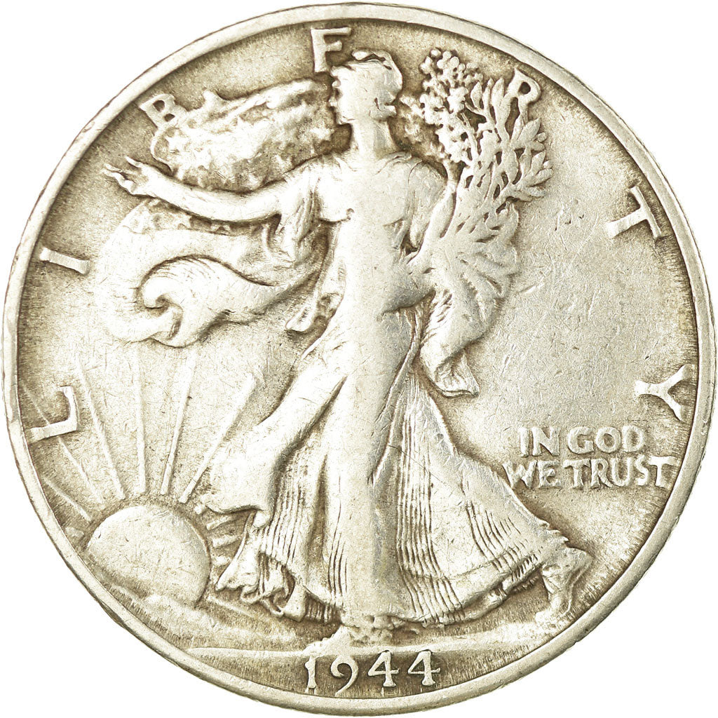 Coin, United States, Walking Liberty Half Dollar, Half Dollar, 1944, U.S. Mint