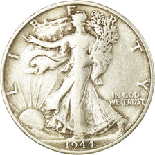 Coin, United States, Walking Liberty Half Dollar, Half Dollar, 1944, U.S. Mint