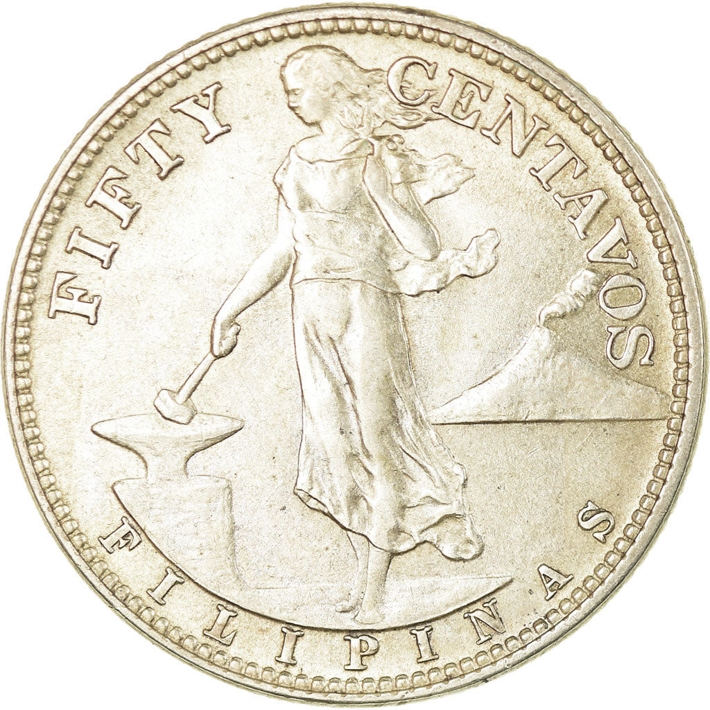 Coin, Philippines, 50 Centavos, 1944, AU(50-53), Silver, KM:183