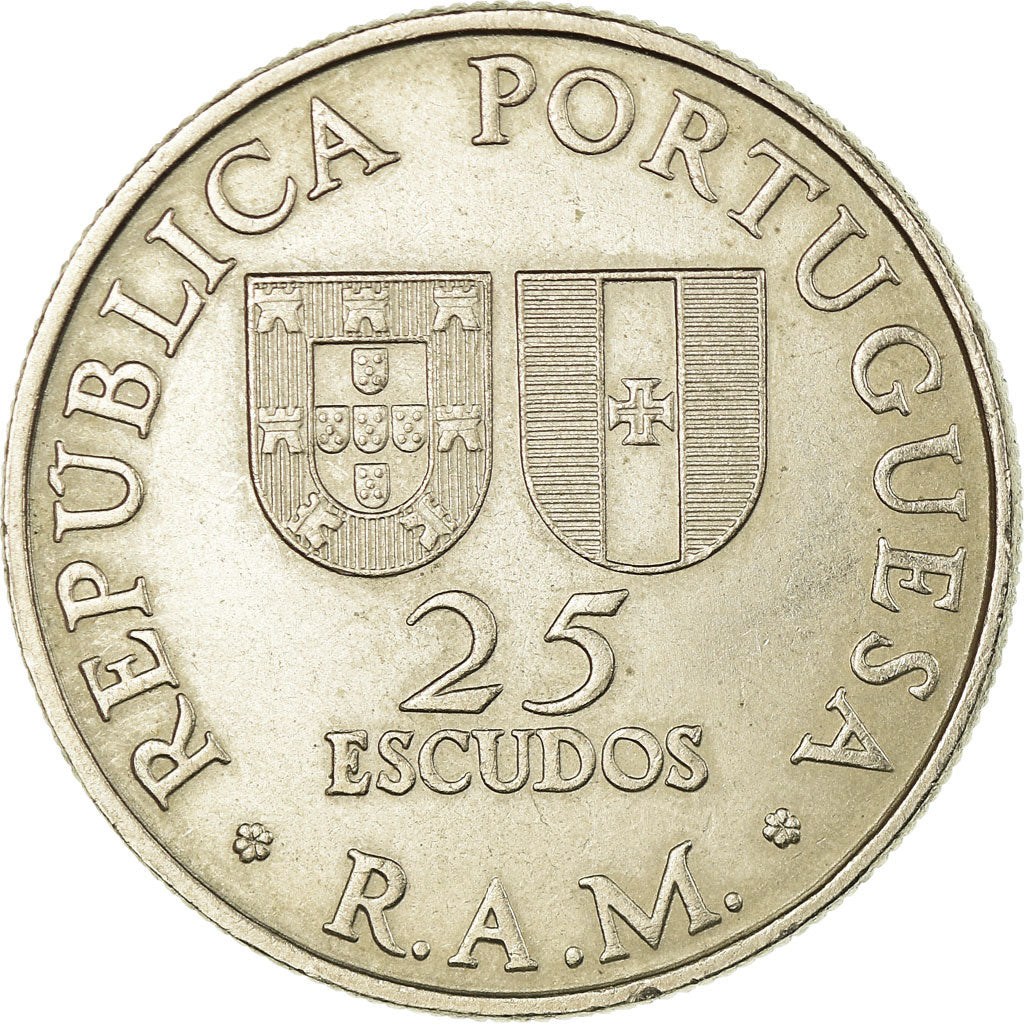 Coin, MADEIRA ISLANDS, 25 Escudos, 1981, EF(40-45), Copper-nickel, KM:4