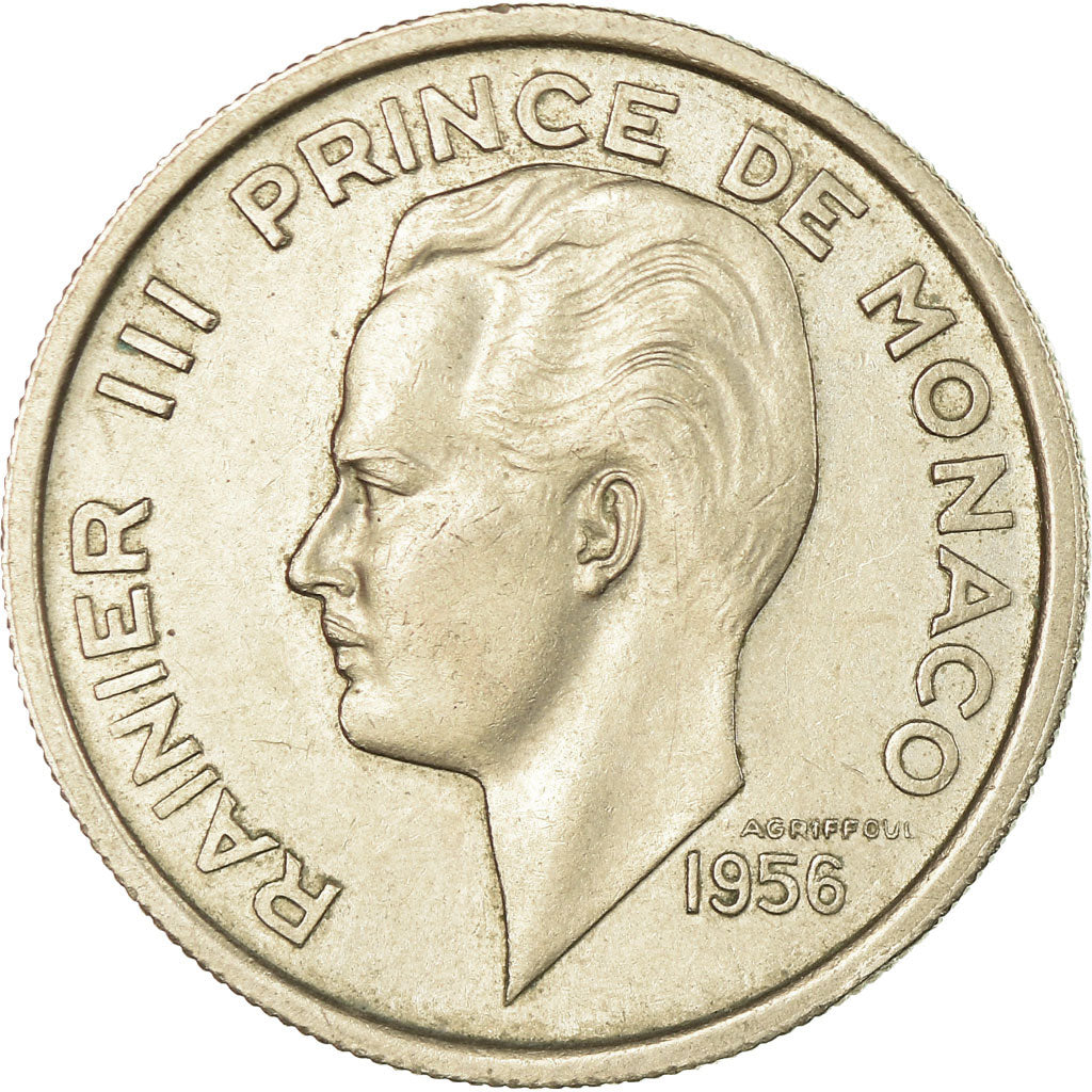 Coin, Monaco, Rainier III, 100 Francs, Cent, 1956, EF(40-45), Copper-nickel