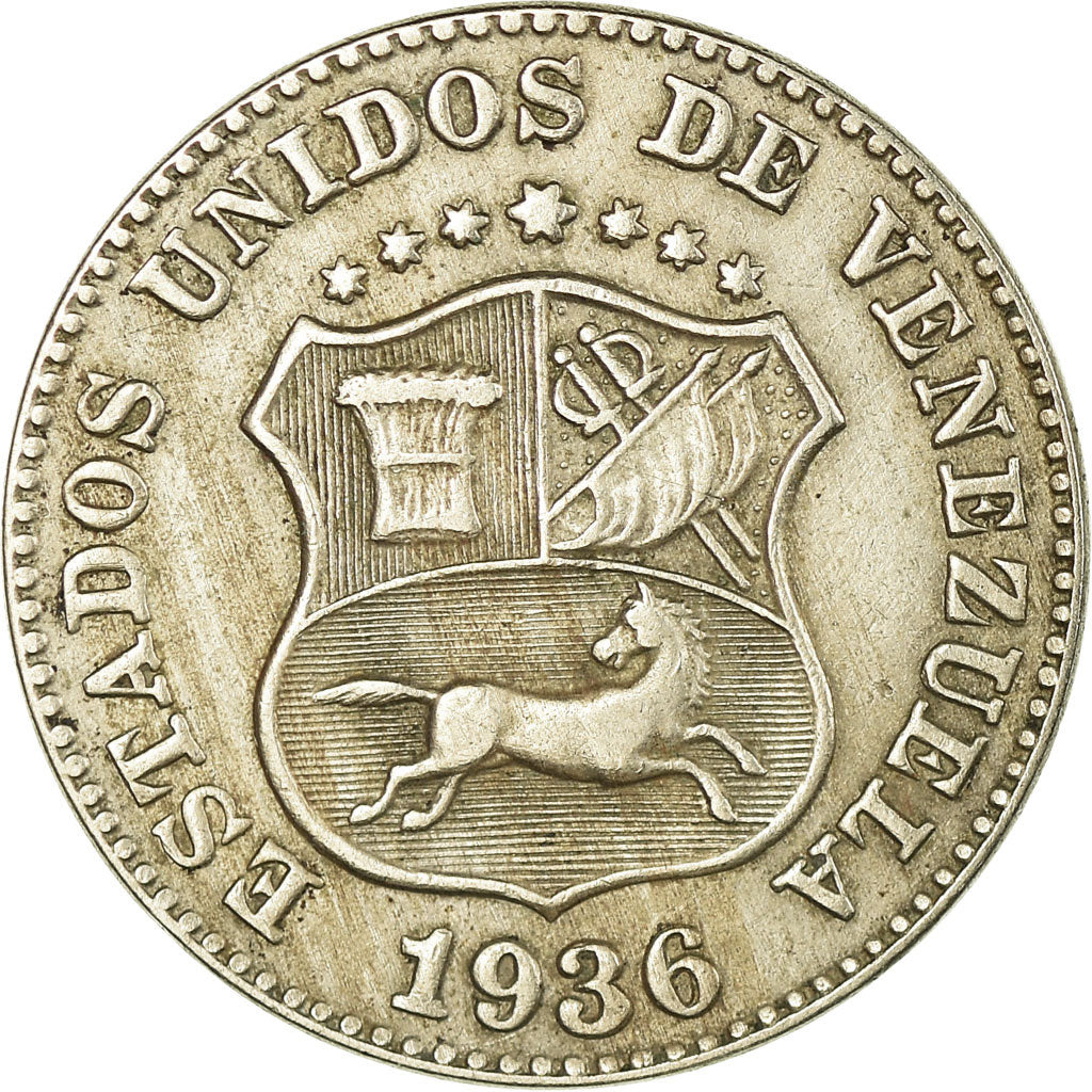 Münze, Venezuela, 5 Centimos, 1936, SS, Copper-nickel, KM:27