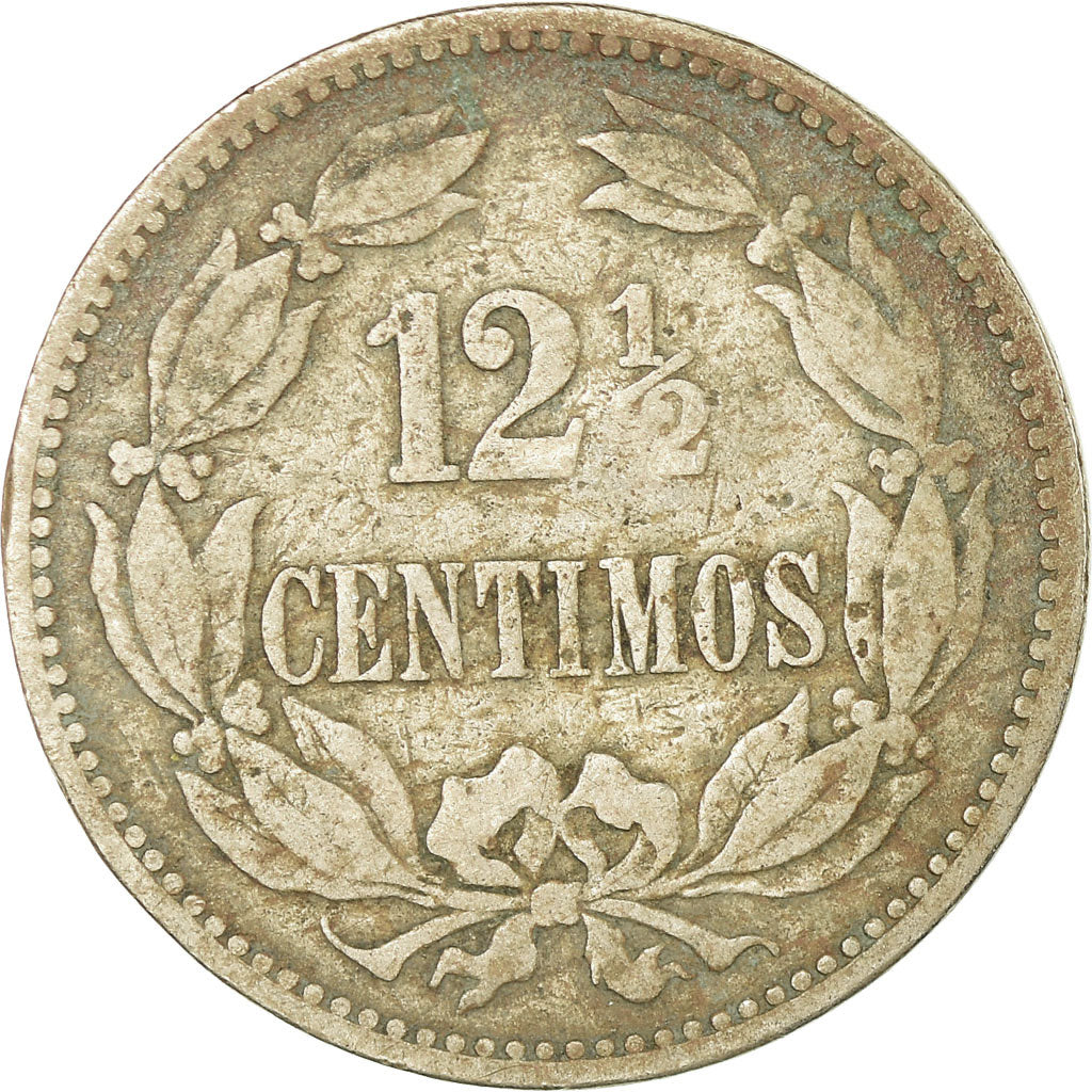 Coin, Venezuela, 12-1/2 Centimos, 1896, VF(30-35), Copper-nickel, KM:28
