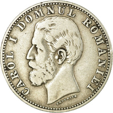 Coin, Romania, Carol I, Leu, 1881, VF(30-35), Silver, KM:14