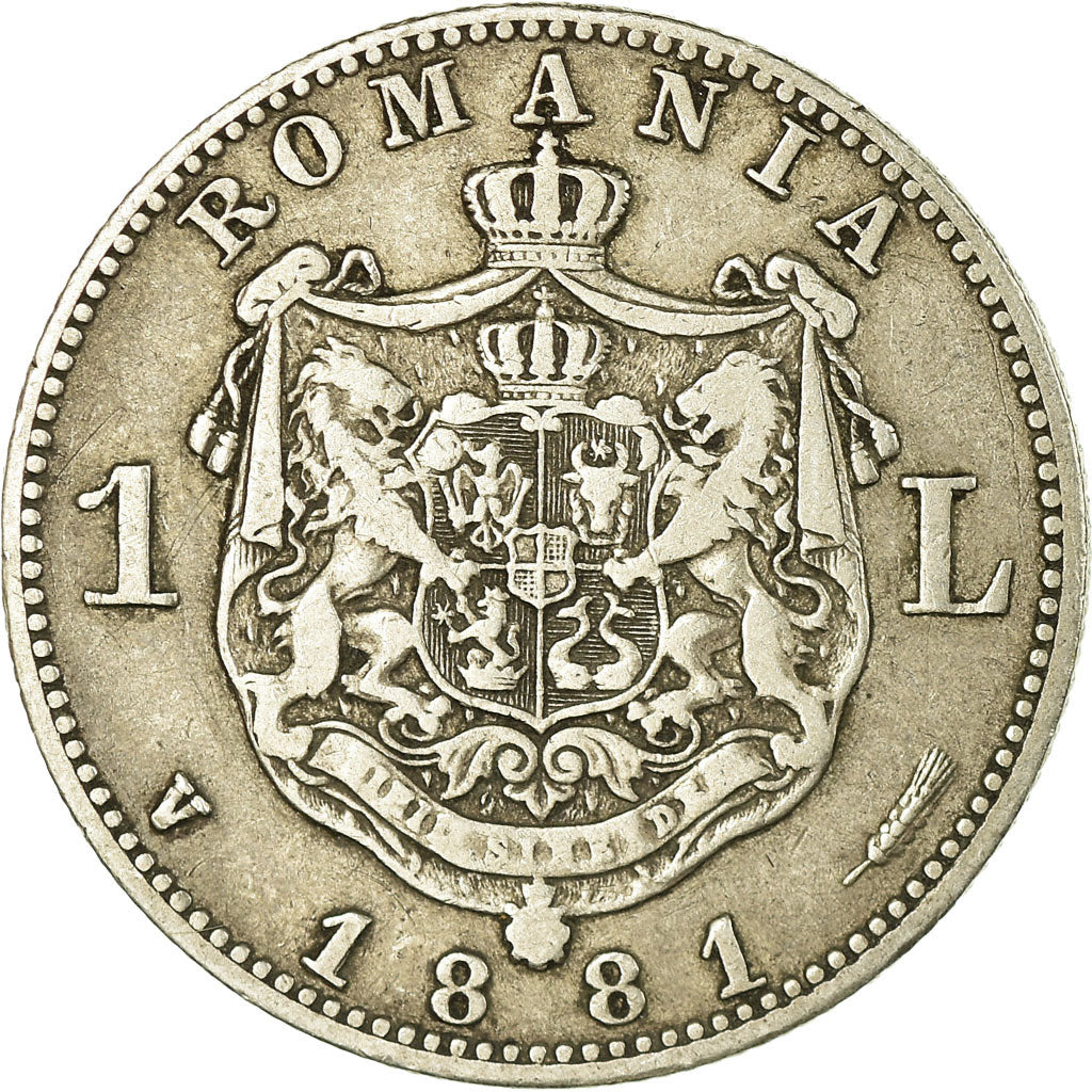 Coin, Romania, Carol I, Leu, 1881, VF(30-35), Silver, KM:14