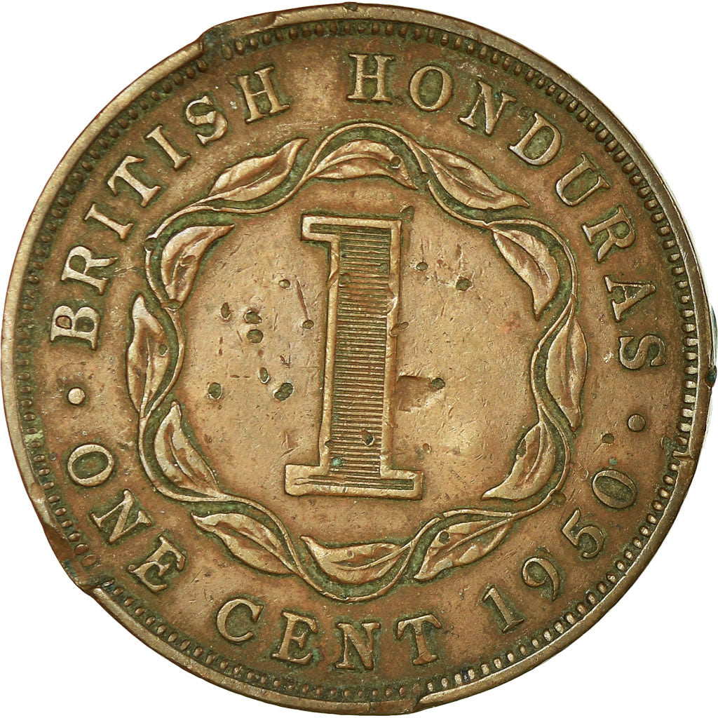 Coin, British Honduras, George VI, Cent, 1950, VF(20-25), Bronze, KM:24