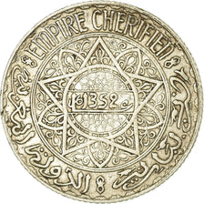 Coin, Morocco, Mohammed V, 5 Francs, AH 1352/1933, Paris, EF(40-45), Silver