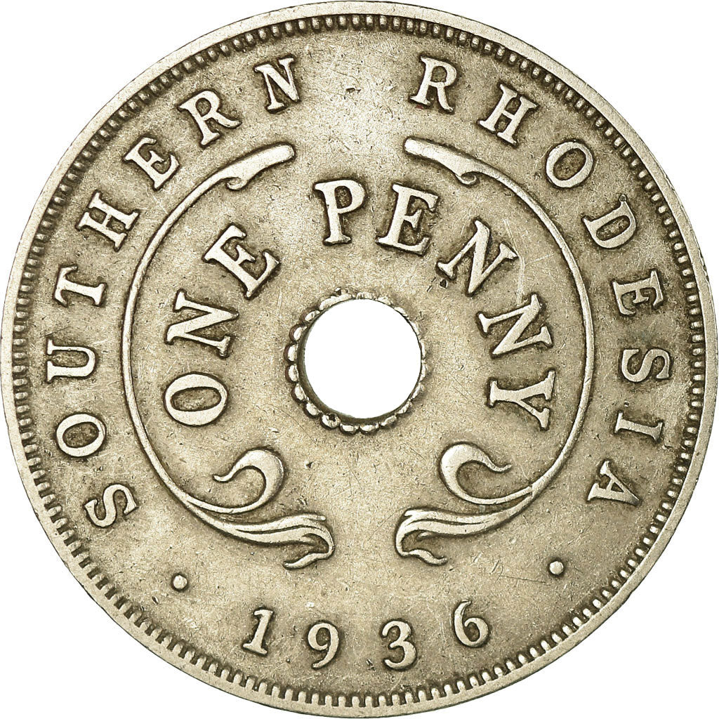Coin, Southern Rhodesia, George V, Penny, 1936, British Royal Mint, EF(40-45)