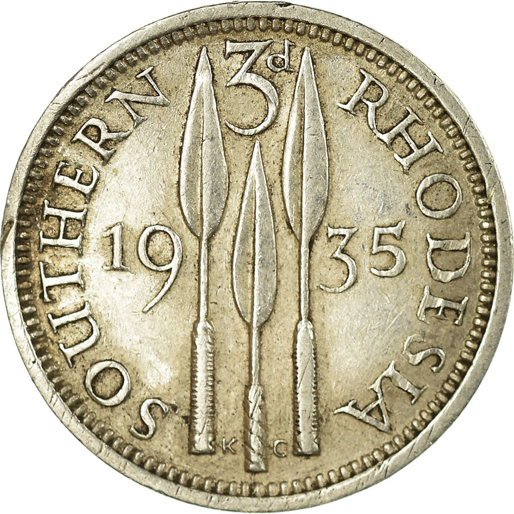 Coin, Southern Rhodesia, George V, 3 Pence, 1935, VF(20-25), Silver, KM:1