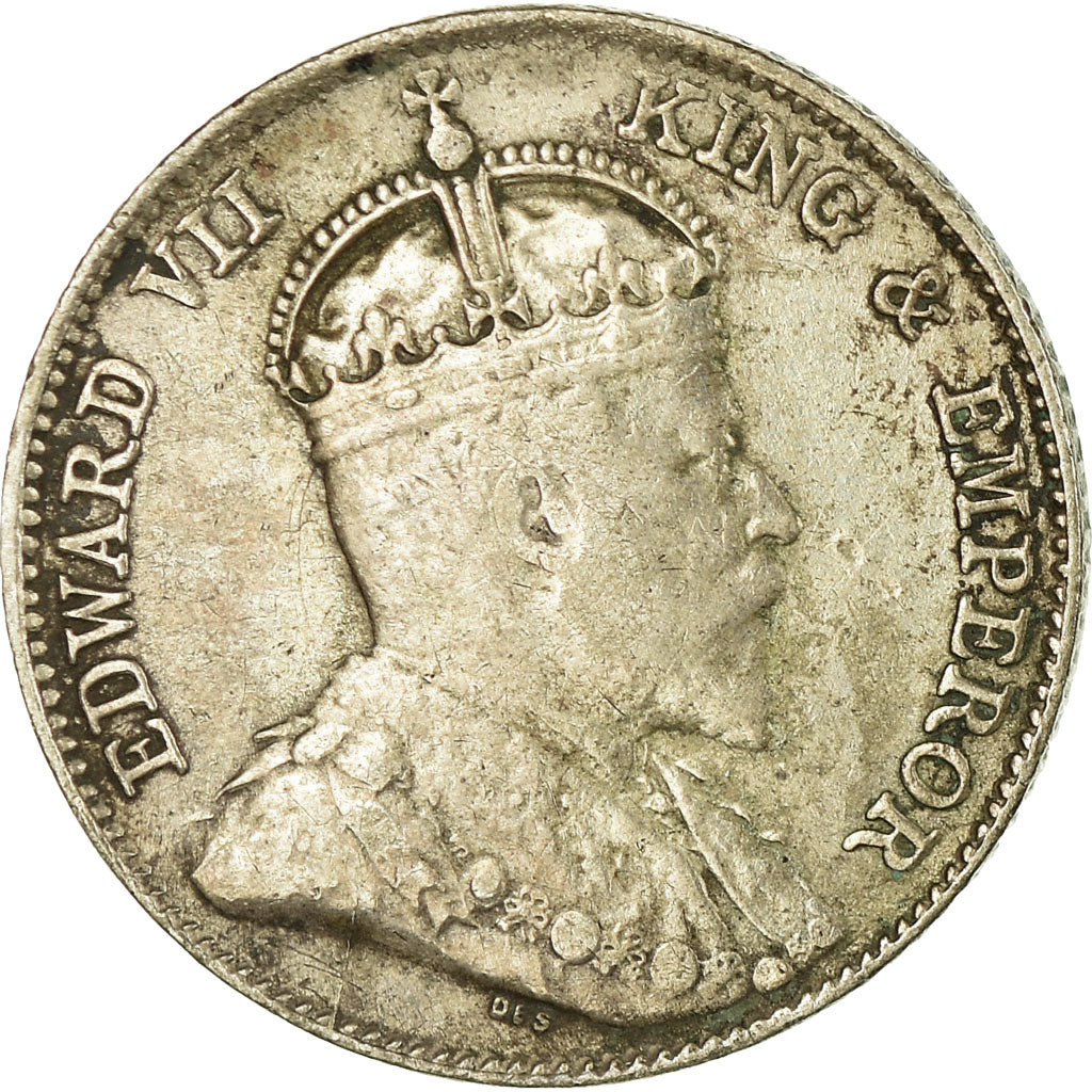 Coin, Straits Settlements, Edward VII, 10 Cents, 1909, Bombay, VF(30-35)