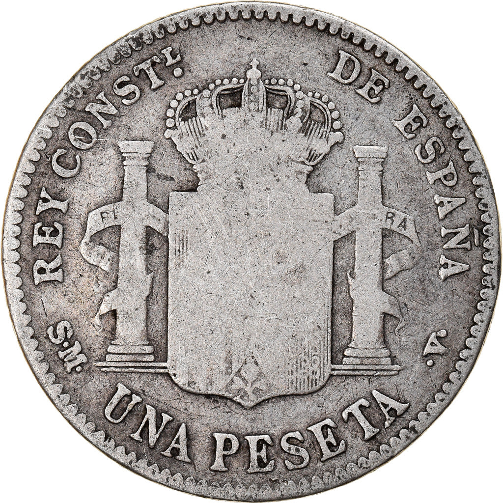 Coin, Spain, Alfonso XIII, Peseta, 1900, VG(8-10), Silver, KM:706