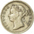 Moneda, Colonias del Estrecho, Victoria, 5 Cents, 1901, MBC, Plata, KM:10