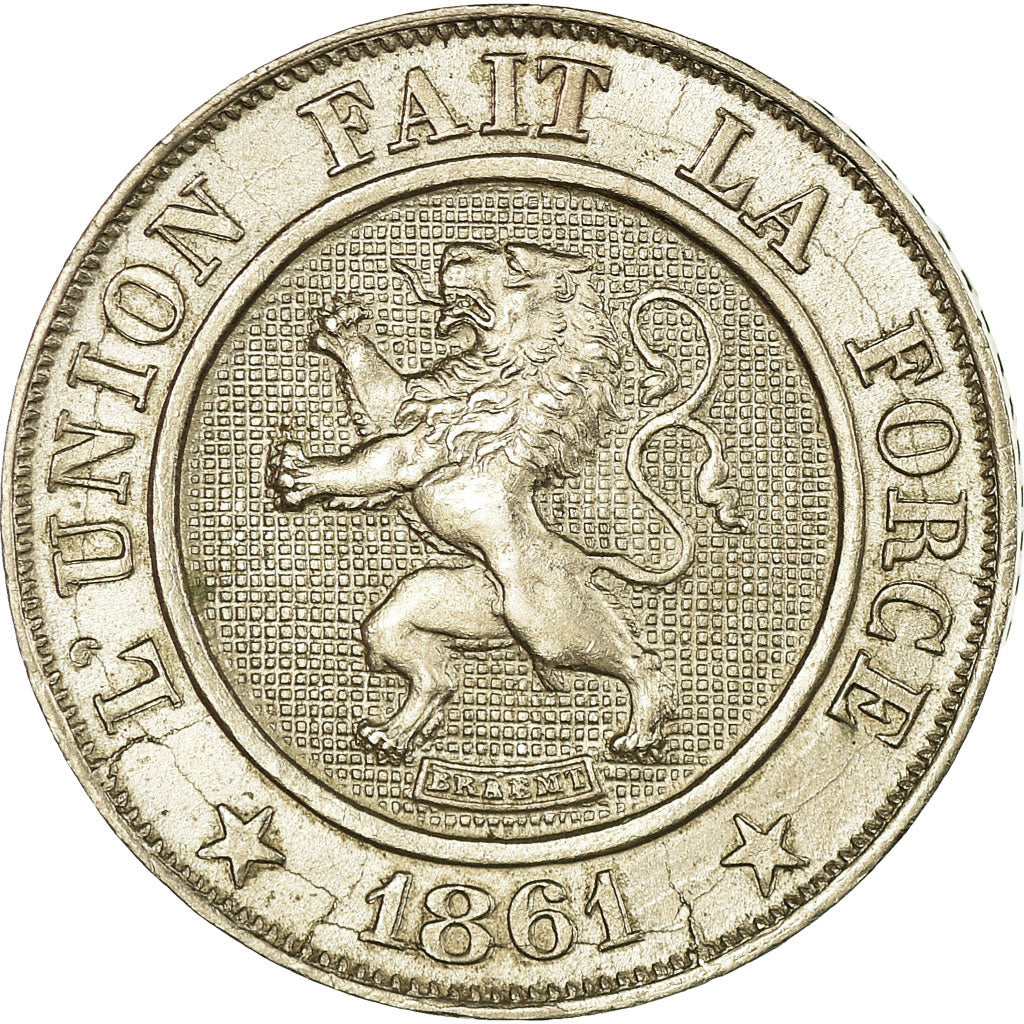 Coin, Belgium, Leopold I, 10 Centimes, 1861, EF(40-45), Copper-nickel, KM:22