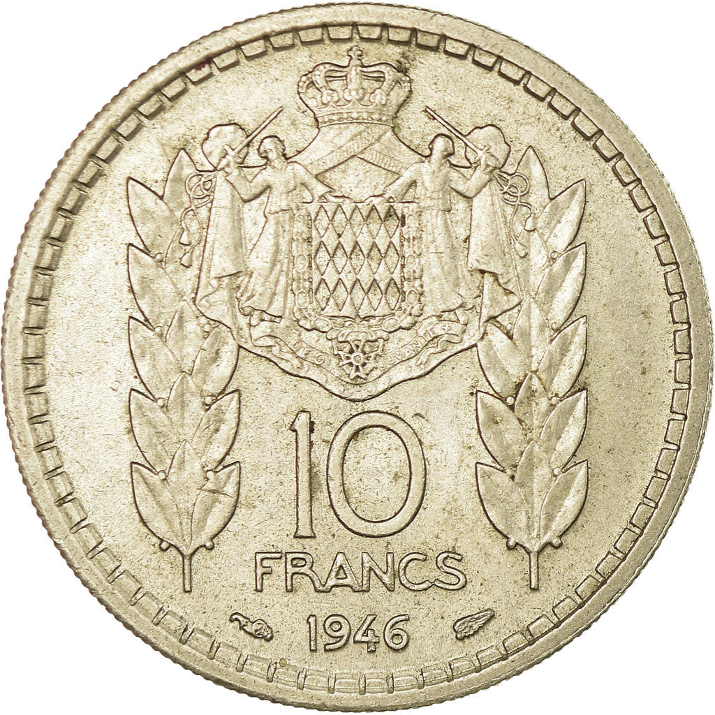 Coin, Monaco, Louis II, 10 Francs, 1946, Paris, EF(40-45), Copper-nickel